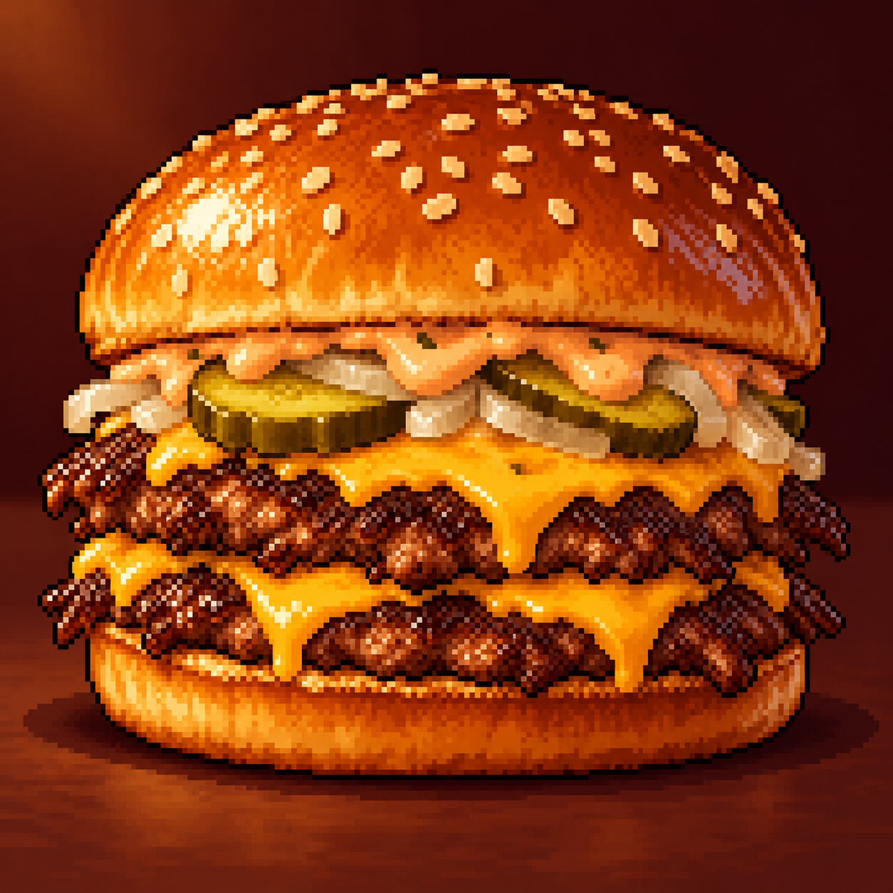 Pixel art image of a Cheeseburger