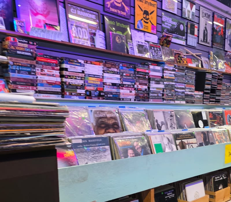 interior of a vinyl record store
